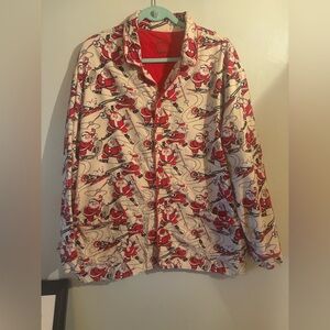 Nick and Nora Winter Sports Sporting Snow Skiing Santa Flannel Pajama Top XL